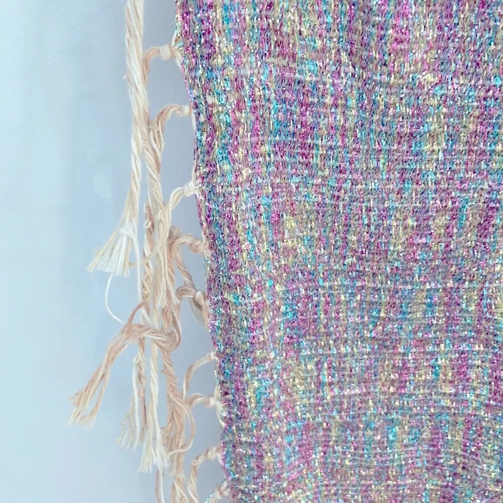 NEW Handmade Multicolor Metallic Thread Woven Small Tapestry